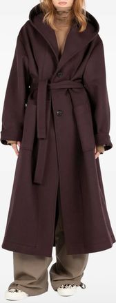 Société Anonyme Sunday Morning hooded-belted coat - Brown