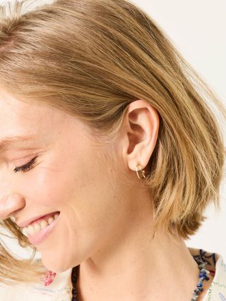 Fat Face FatFace Gold Tone Double Hoop Earrings
