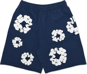 Denim Tears The Cotton Wreath Shorts - male - Denim Tears - Casual Shorts - Blue - XL - Shorts