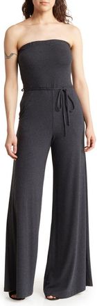 Go Couture Strapless Tube Jumpsuit in Charcoal at Nordstrom Rack, Size X-Large