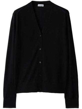Burberry V-neck wool cardigan - Black