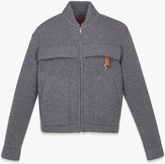 MCM Zip Cardigan In Wool And Recycled Cashmere