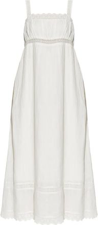 Poss&eacute; Abito midi con dettaglio in pizzo - Bianco