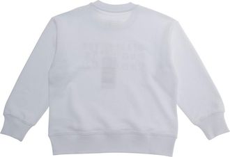 Maison Margiela Boys Kids Crewneck Sweatshirt White Cotton Hoods & Sweatshirts