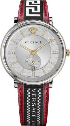 Versace V-circle Multifunctioneel Leren Horloge - Heren - Horloges - Veelkleurig - ONE Size - Accessoires