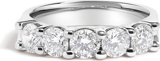 House of Brilliance 14K White Gold 1 1/2 Ctw Diamond 5 Stone Band Ring at Nordstrom, Size 8.5