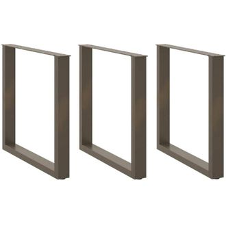 vidaXL Patas Para Mesa De Comedor En Forma De U (3 Unidades, Acero Natural, 90 X 72-73 Cm) Vidaxl