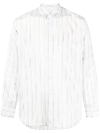 Comme Des Gar&ccedil;ons striped long-sleeve shirt - White