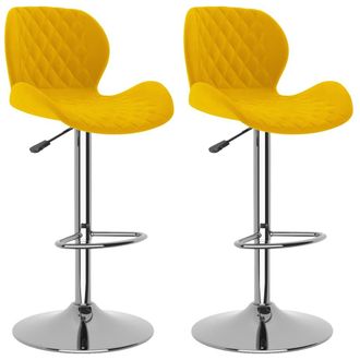 vidaXL Taburetes De Cocina 2 Unidades Terciopelo Amarillo Mostaza Vidaxl