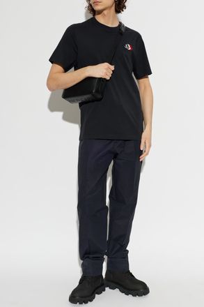 Moncler T-shirt With Logo Patch, Mens, Black