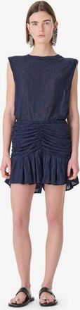 Iro Hasley Ruched Mini Skirt in Anchor Blue at Nordstrom, Size Xx-Small Eu