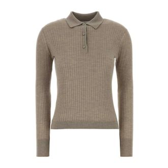 Max Mara MXP Gitano Polo - Dames - Cashmere truien - Grijs - XL - Kasjmier - Truien & Vesten