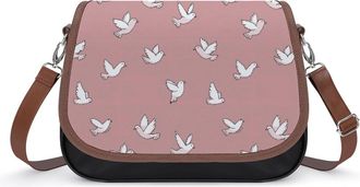 Generic White Doves Flying Birds Small Womens Crossbody Bags Shoulder Handbag with Adjustable Strap for Travel