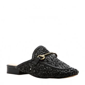 Diba Womens Cora Woven Leather Mules In Black