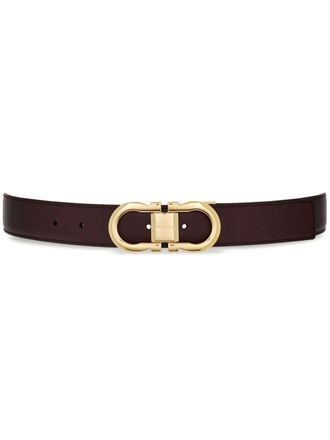 Ferragamo reversible Gancini leather belt - men - CALFSKIN - 115 - Black