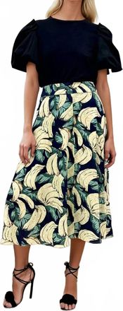 Eva Franco Melanie Midi Skirt In Navy