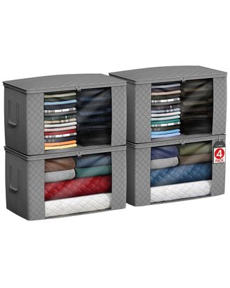 Sorbus Pack of 4 Foldable Storage Bag Organizers