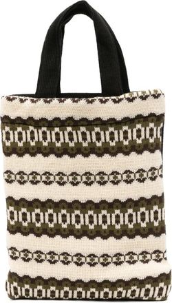 Comme Des Garçons Shopping Bags, male, Multicolor, ONE SIZE, Multicolour Knitted Tote Bag Stylish Design