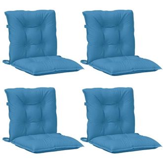vidaXL Cojines Silla Respaldo Bajo 4 Ud Tela Azul Melange 100x50x7 Cm Vidaxl