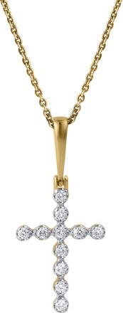 LuvMyJewelry Auralisse Cross 14K Gold Diamond Pendant - 0.3 Ct