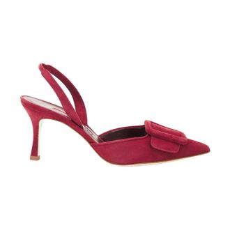 Manolo Blahnik Pumps, female, Pink, Size: 8 1/2 US Maysli 70 Suede Pumps