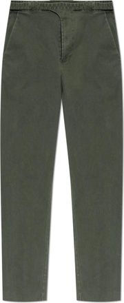 Diesel Gecoate katoenen twill broek met biker strap - Heren - Slim Fit Broeken - Groen - XL - Katoen - Broeken