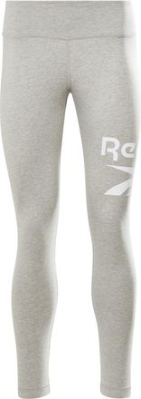 Reebok Womens Identity Logo Leggings Gym Sports Bottoms Grey/White XXS