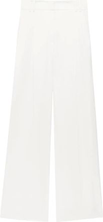 Another Tomorrow Pantaloni a gamba ampia con pieghe - Bianco