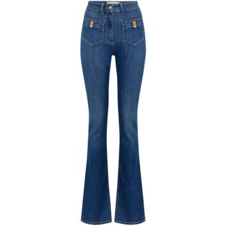 Elisabetta Franchi Boot-cut Jeans, female, Blue, Size: 8XL Boot-cut Jeans