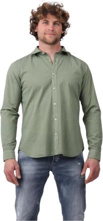 Tintoria Mattei Camicia - Heren - Casual Overhemden - Groen - 2XL - Katoen - Overhemden