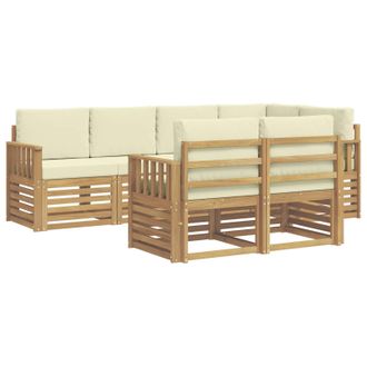 vidaXL Conjunto De Sof&aacute;s De Exterior 7 Pcs Blanco Y Crema Vidaxl