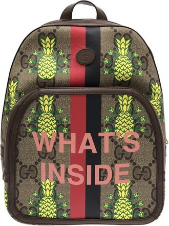 Gucci Beige Gg Supreme Canvas Backpack (Pre-Owned)