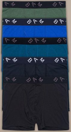 BAM Regular Fitted Air Bamboo Boxers - 5 Pack - XX-Large