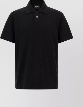 Fendi polo shirt ribbed short sleeves