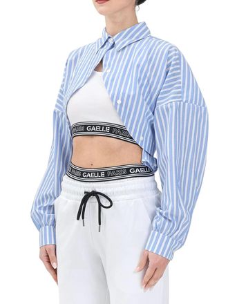 Ga&euml;lle Paris Light Blue White Cotton Polyester Shirt