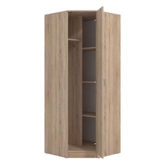 Dmora Armario Compiano De 1 Puerta, 4 Estantes, Barra Para Colgar, Apertura Batiente, Marr&oacute;n Nogal