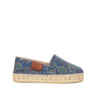 Etro Etro, Espadrilles, female, Blue, Size: 9 US Jacquard Denim Espadrilles