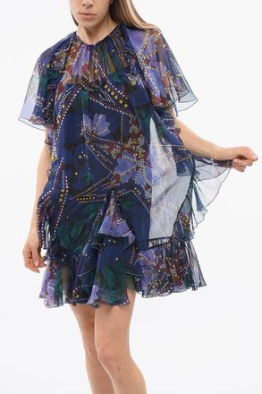 Dsquared2 Vestito Midi in Chiffon con Volant Dsquared2