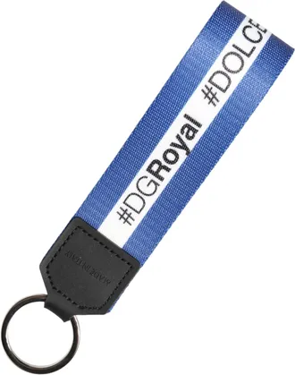 Dolce & Gabbana Logo-Print Polyester Key Case - Blue