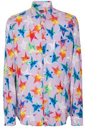 8 by YOOX VISCOSE MULTICOLOR PRINTED SHIRT
