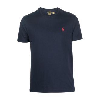 Polo Ralph Lauren Tops, Heren, Zwart, S, Katoen, Jersey T-shirt met borstzakje
