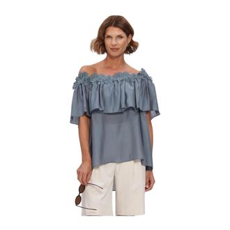 Copenhagen Muse Dames, Blouses & Shirts, Grijs, Maat: S Poliester