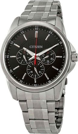 Citizen Quartz Black Dial Stainless Steel Mens Watch AG8340-58E