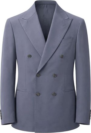 Boggi Milano Dubbelrijige Blazer - Heren - Blazers - Grijs - M - Wol - Jassen