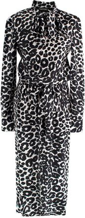 Tom Ford Black and White Leopard Print Silk Dress Size XS
