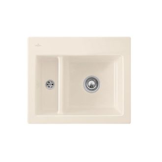 Villeroy & Boch Villeroy&boch - Fregadero De 1 Seno Y Medio Villeroy Et Boch Subway 60 Xm 62 X 51 Cm Sin Escurridor Creme Ceramicplus Con Desag&uuml;e Autom&aacute;tico