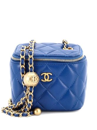 Chanel Pearl Crush Vanity Case with Chain Quilted Lambskin Mini clutch bag - Blue