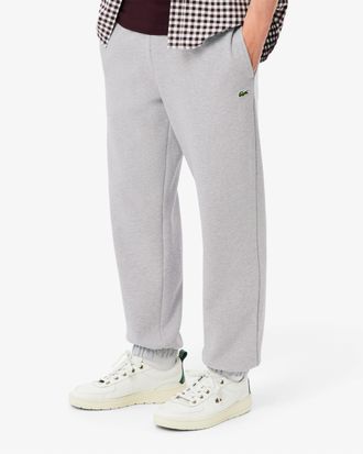 Lacoste Mens Regular Fit Logo Detail Trousers in Silver Cotton - Size X-Large