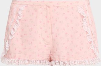 LoveShackFancy Adna Floral Shorts
