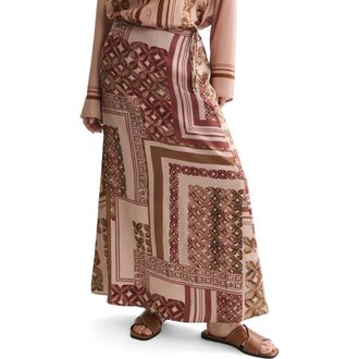 Scotch & Soda Print Ankle Skirt in Tiles Foulard Rosedust at Nordstrom, Size X-Large